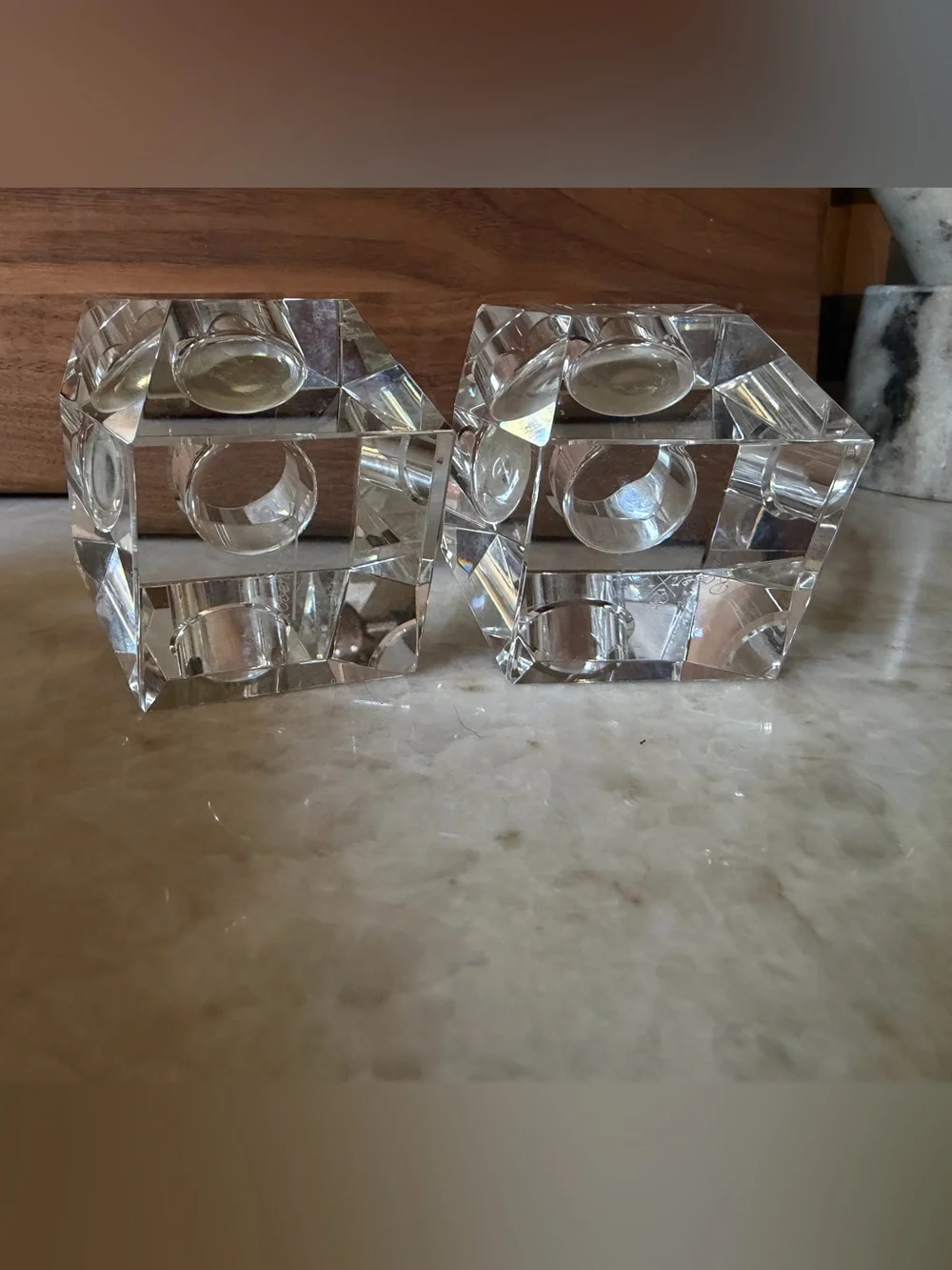 Rosenthal crystal candlestick holders -2
